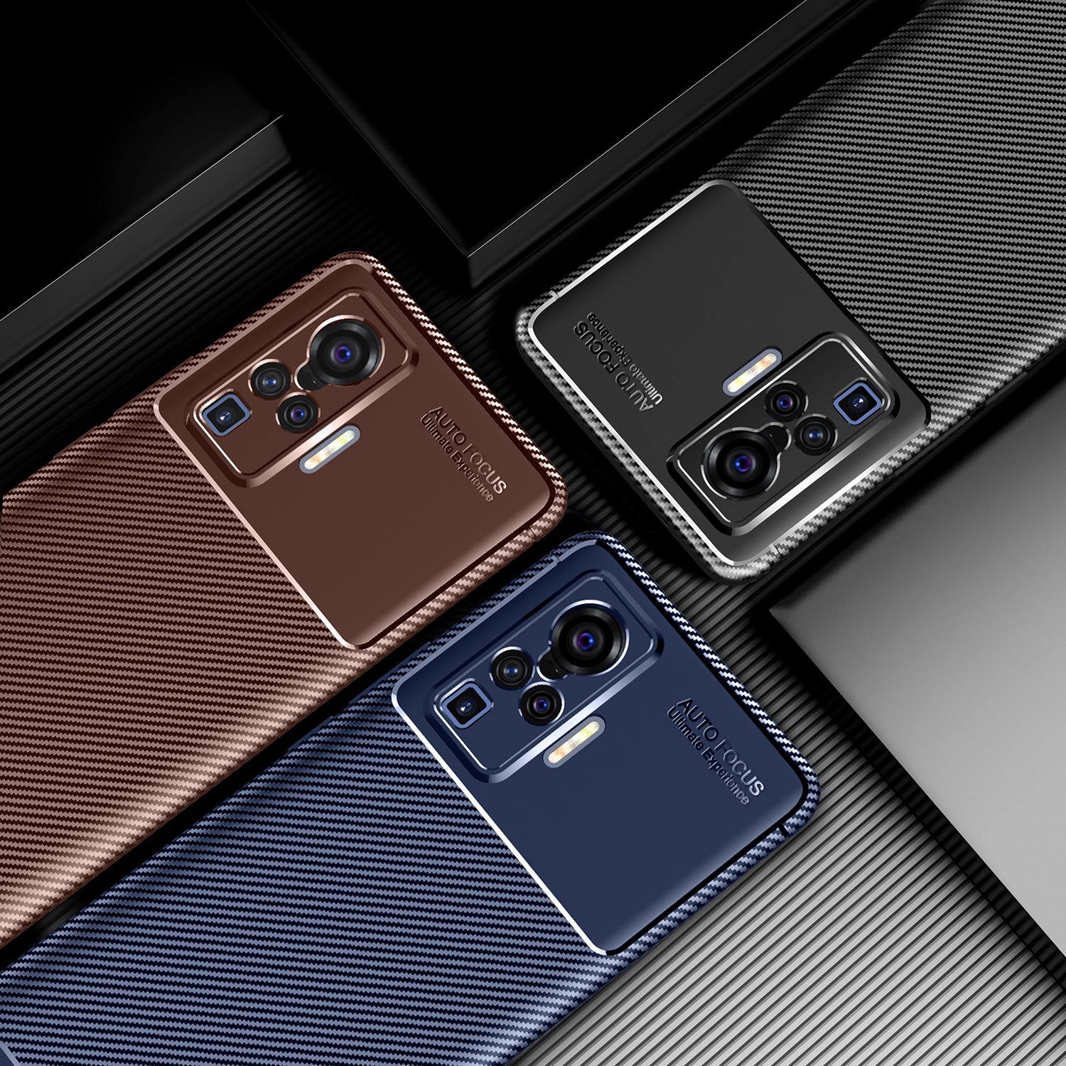 Case Vivo X50 Pro / Pre-Order * เคส TPU ผิวคาร์บอนไฟเบอร์แบบป้องกันการตกกระแทก *