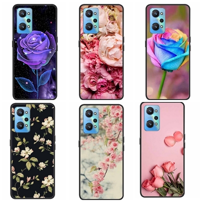 Case Realme C35 # Pre-Order * เคสพิมพ์ภาพดอกไม้ ผีเสื้อ ยอดนิยมสีดำซิลิโคน *