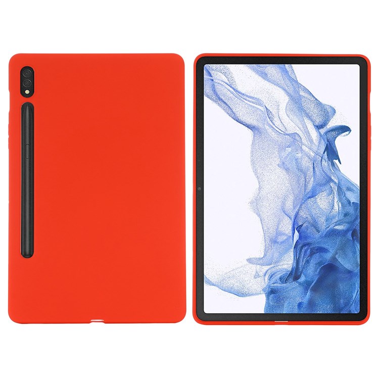 Case Samsung Galaxy Tab S8 # Pre-Order * เคสสีทึบเคสไมโครไฟเบอร์ซับซิลิโคนเหลวฝาครอบป้องกันป้องกันการตก *