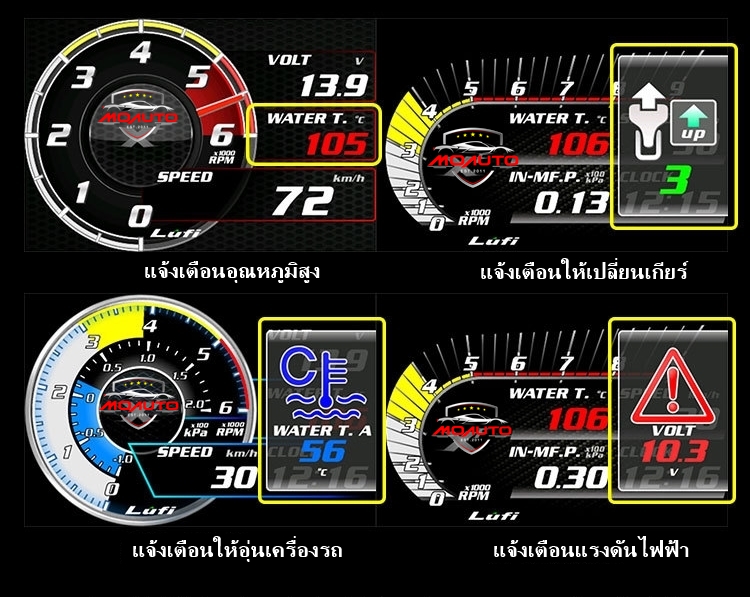 เกจวัด OBD2 Lufi XF Revolution Smart Gauge รุ่น TOP