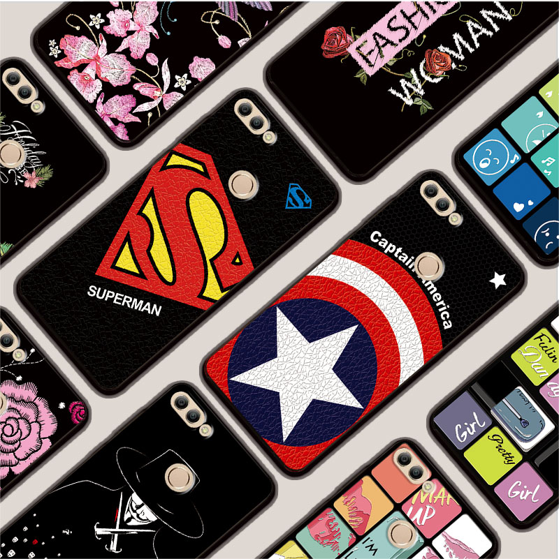 Case Huawei Y9 / Pre-order * 3Dปกคลุมสำหรับหัวเว่ยY9 2018ดอกไม้ซิลิโคนอ่อนนุ่ม *