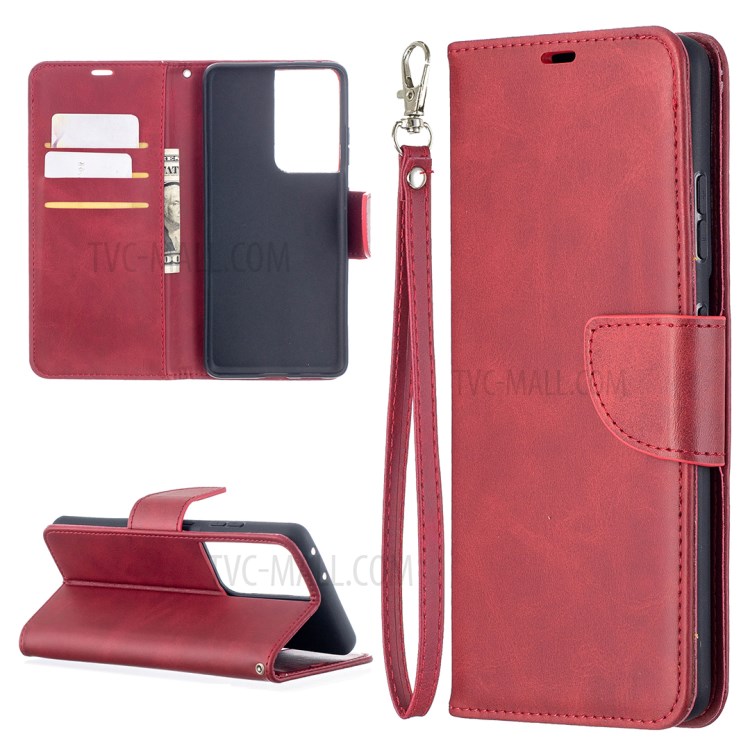 Case Samsung Galaxy S21 Ultra 5G / Pre-Order * เคสโทรศัพท์หนัง PU สีทึบ แยกช่องใส่บัตรเครดิตและเงินสด *