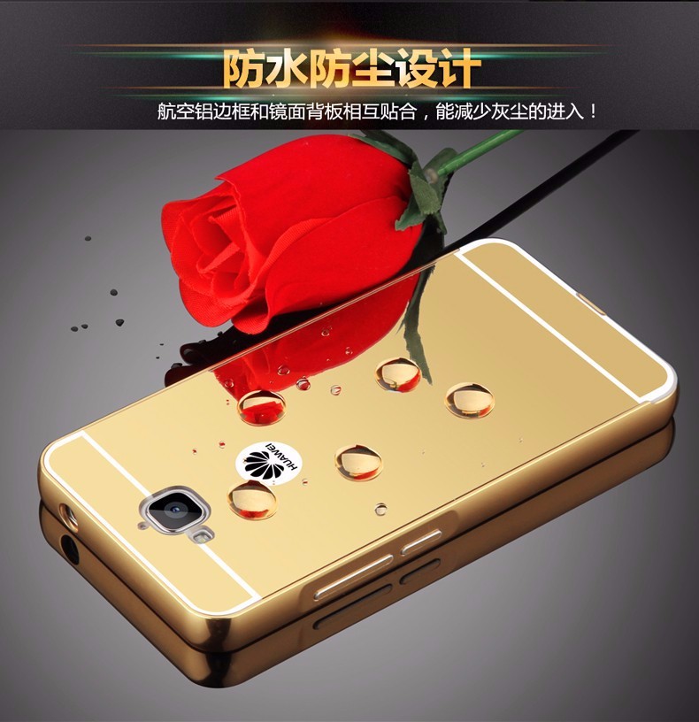 Case Huawei Y6 / Pre-order * Bumpers 2in1 แกร่งกันชนโลหะ + พลาสติกแผ่นหลังเงาเหมือนกระจก *