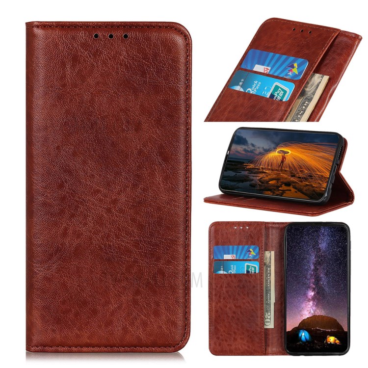 Case OPPO Reno4 5G / Pre-Order * เคสปกอัตโนมัติดูดซึม Crazy Horse ผิว Split *