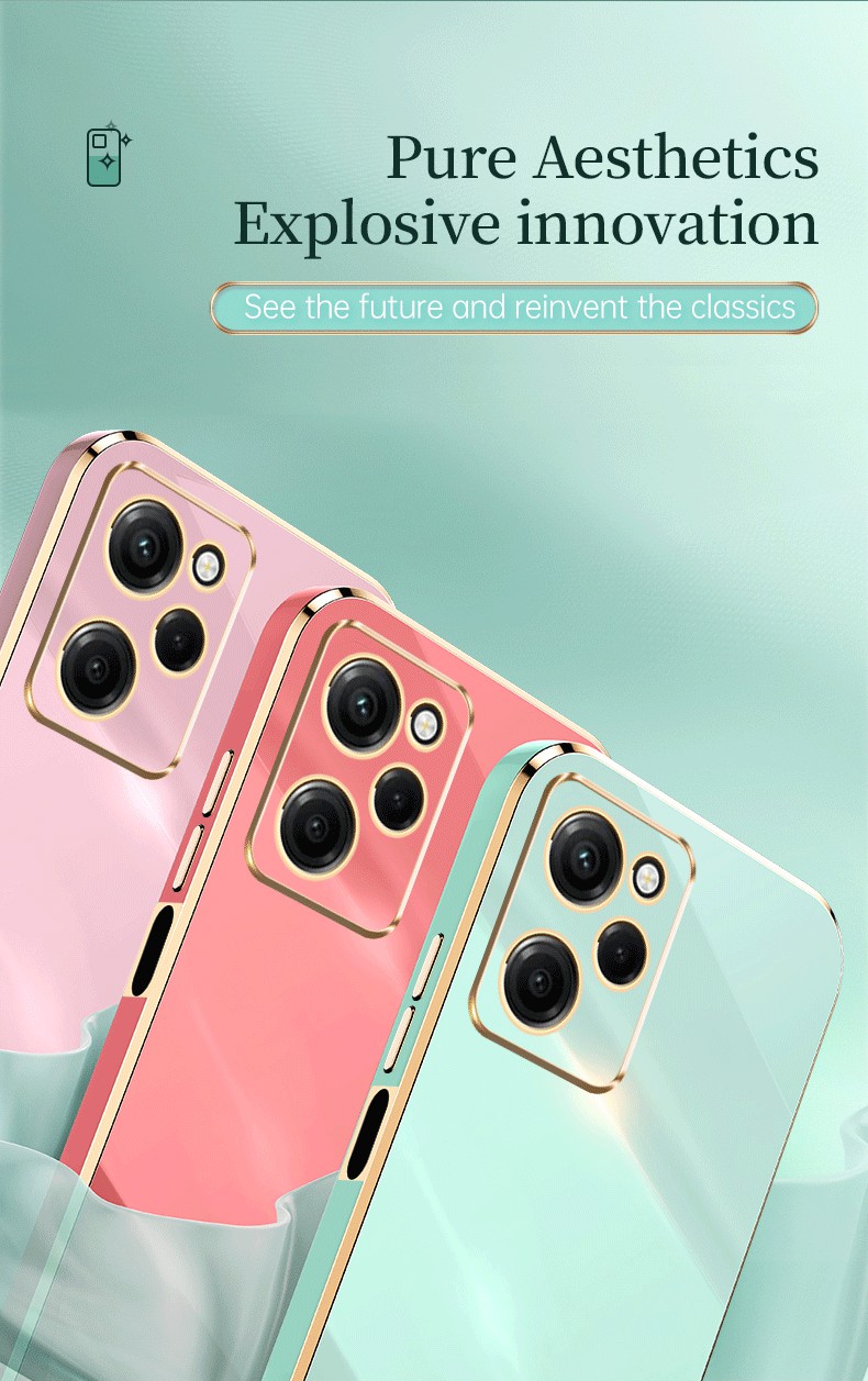 Case Xiaomi Poco X5 Pro 5G # Pre-Order * XINLI เคสโทรศัพท์ขอบสีทองแบบยืดหยุ่น TPU Anti-drop Cover *