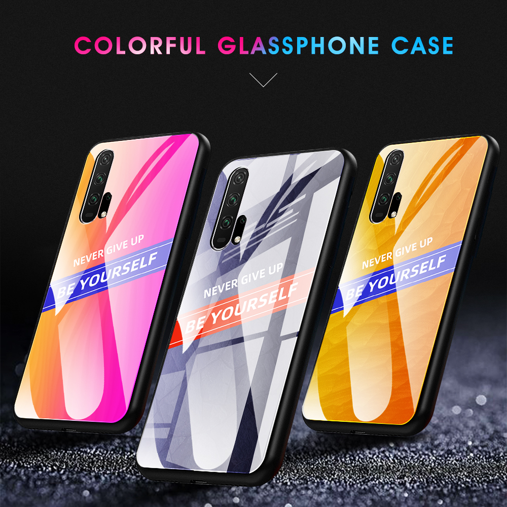 Case Huawei Nova 5T / Pre-order * เคสแบบกระจกนิรภัย PC TPU กระจกหลังมีความแข็ง 9H ป้องกันรอยขีดข่วนและทนต่อการสึกหรอ *