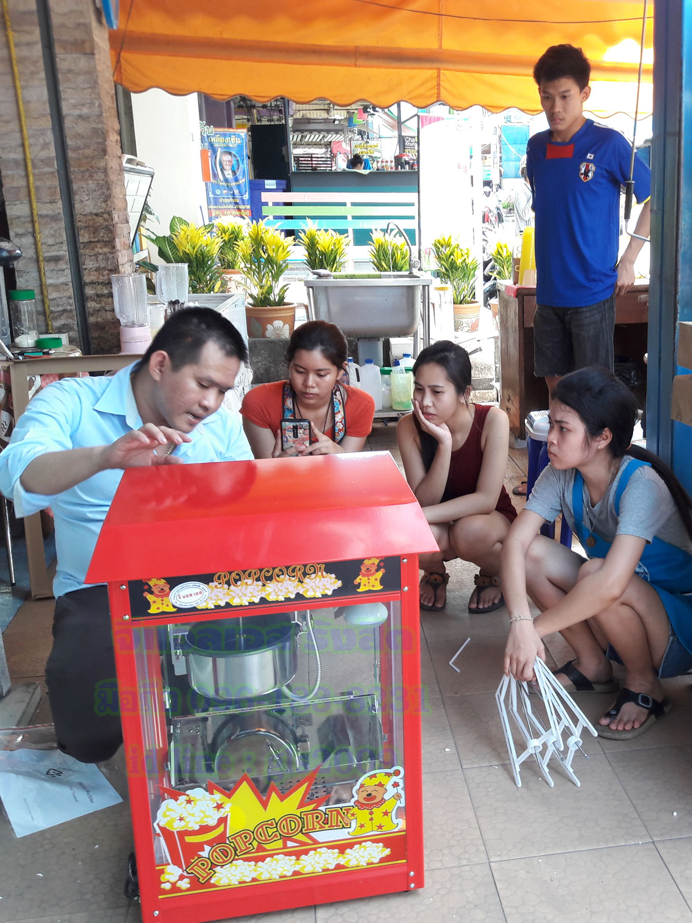 ตู้ป๊อบคอร์นไฟฟ้าสีแดงเกรดA