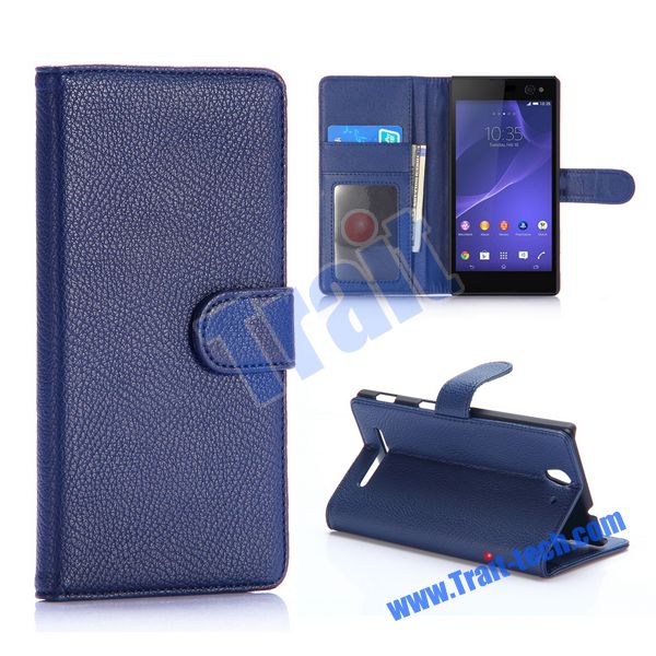 Case Sony Xperia C3 / Pre-order * เคสวัสดุ PU หนังผิวลิ้นจี่ *