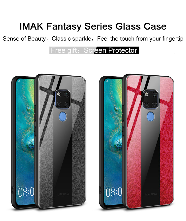 Case Huawei Mate 20 X / Pre-orde * IMAK Fantasy กระจกนิรภัย ชั้นหนังเม็ด PC แผ่นด้านล่าง เคสกรอบ TPU อ่อน +ฟิล์มกันรอย *