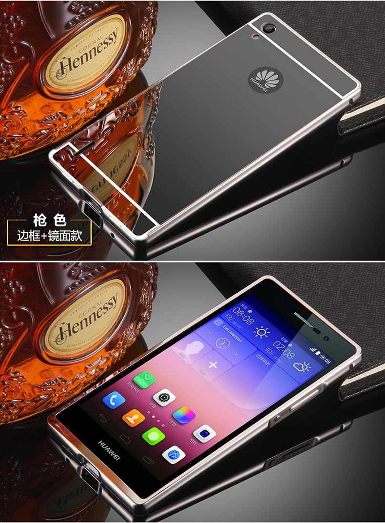 Case Huawei P7 / Pre-order * Bumper 2 in 1 กรอบอลูมิเนียม+แผ่นด้านหลังเหมือนกระจก *