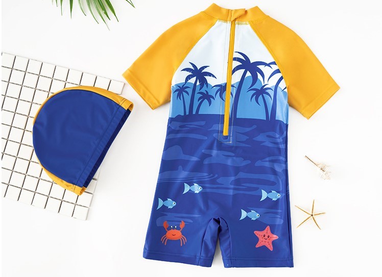 ชุดว่ายน้ำ พร้อมหมวก ลายฉลาม ไซส์ 3XL