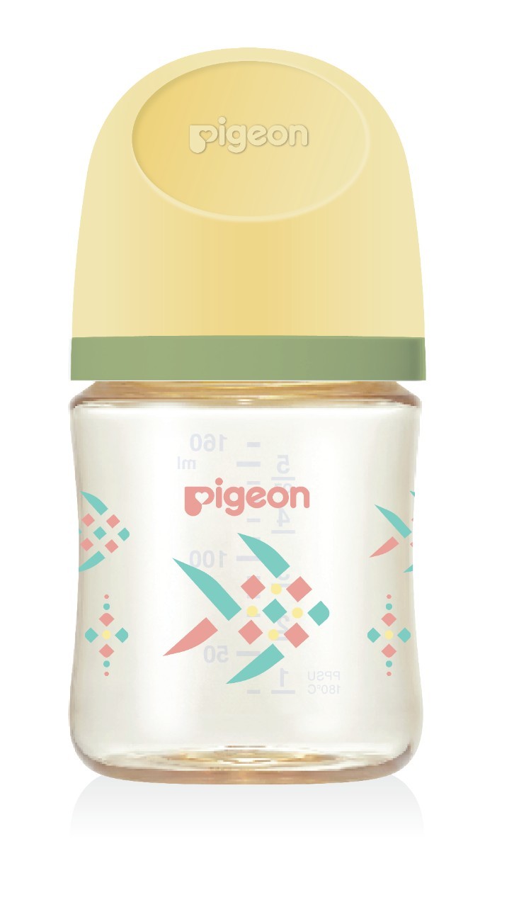 PigeonขวดนมPPSU 5OZ แพคคู่ลายปลาตะเพียน ขวดนมสีชาจุกSS