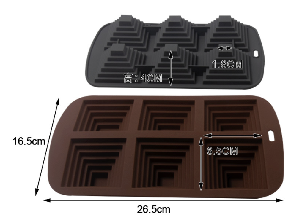 แม่พิมพ์ซิลิโคน พีระมิด pyramid 6.5*4 cm 70 g 005446