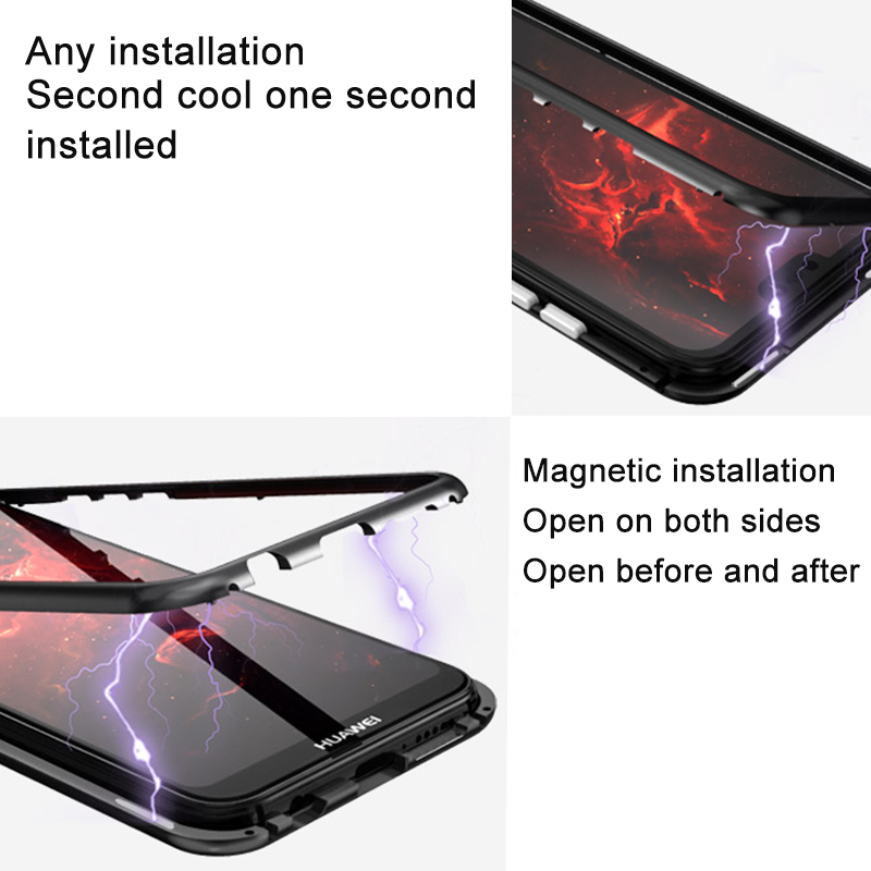 Case Huawei Mate 20 X / Pre-order * เคสกรอบโลหะแม่เหล็ก + ปกหลังกระจกนิรภัย ถอดออกได้ *