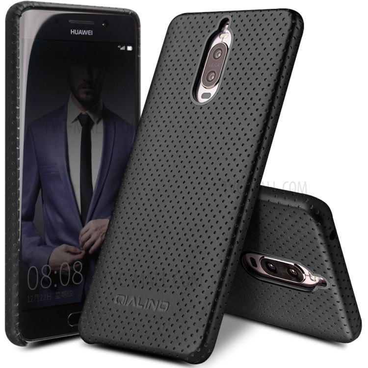 Case Huawei Mate 9 Pro / Pre-order * QIALINO หลุมตาข่ายหนังวัวแท้ *