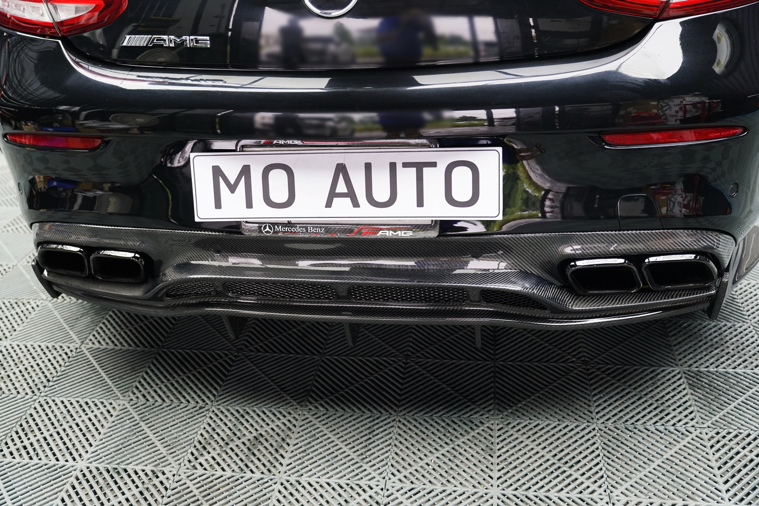 Diffuser PSM คาร์บอนแท้ สำหรับ C Coupe W205 C200 C250