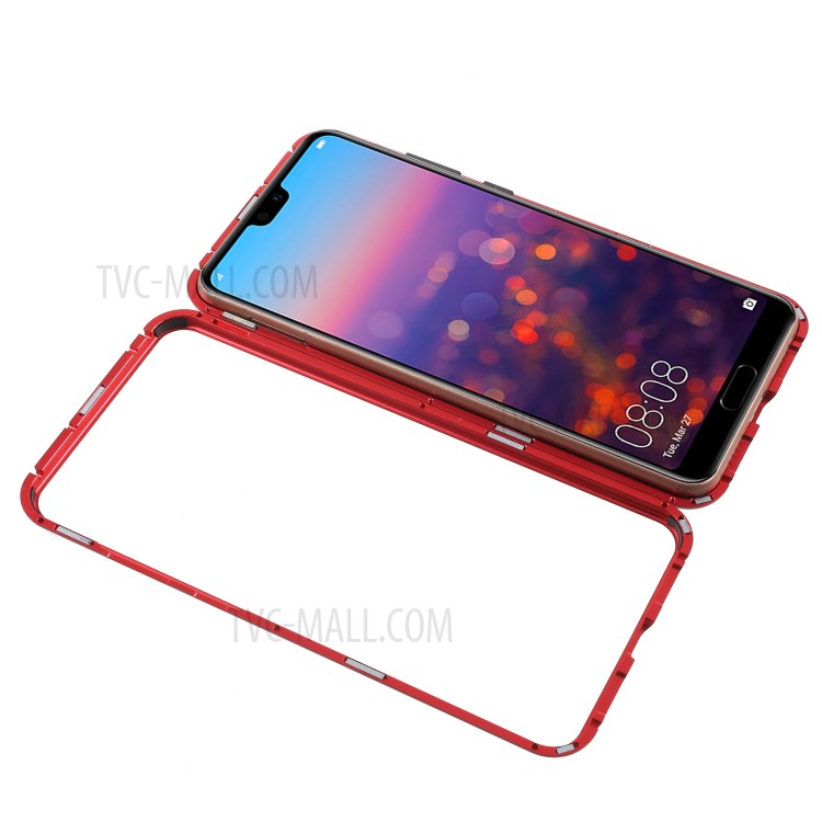 Case Huawei P20 Pro / Pre-order * เคสกรอบโลหะแม่เหล็ก + กระจกนิรภัยด้านหลังความแข็ง 9H แม่เหล็กถอดออกได้และยึดติดกันได้ *