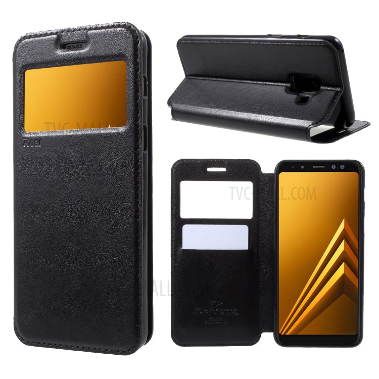 Case Samsung Galaxy A8 (2018) / Pre-Order * ROAR View Window ปกหนัง PU + เคส TPU ภายใน ดูหน้าต่างสำหรับตรวจสอบข้อมูลสำคัญ *