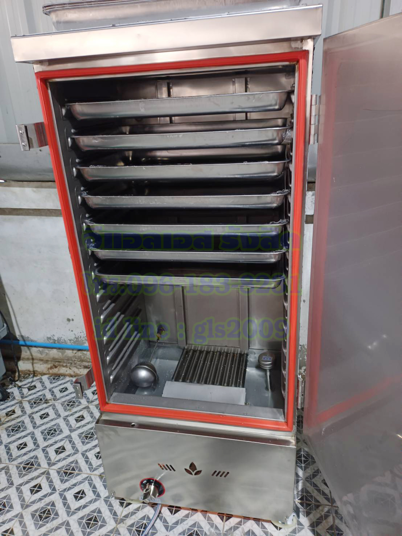 ตู้หุงข้าวไอน้ำ12ถาดใช้แก๊ส