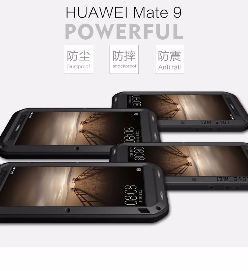 Case Huawei Mate 9 # Pre-order * LOVE MEI วัสดุ: โลหะ + ซิลิโคน + กระจก *