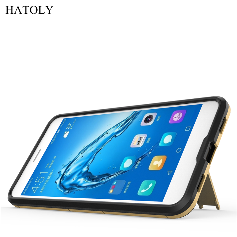 Case Huawei Y7 2017 / Pre-order * เคสพลาสติกไฮบริด + วัสดุ TPU พร้อมขาตั้ง *