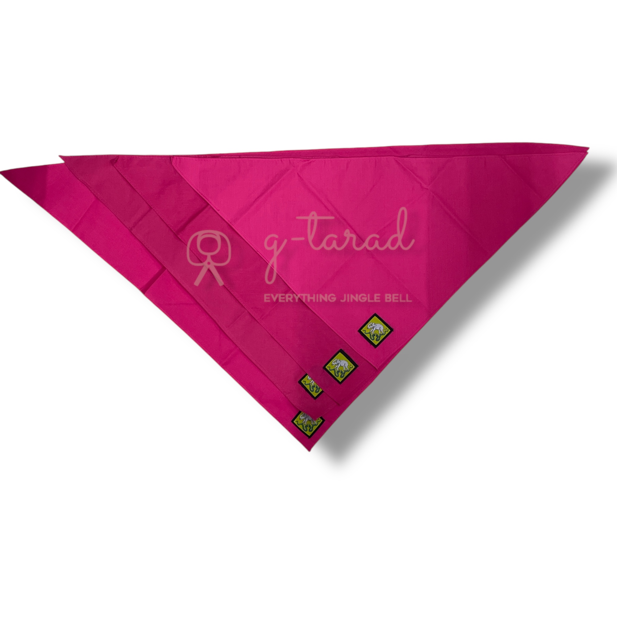 ผ้าพันคอลูกเสือ/เนตรนารี สีบานเย็นติดตราสัญลักษณ์เชียงราย