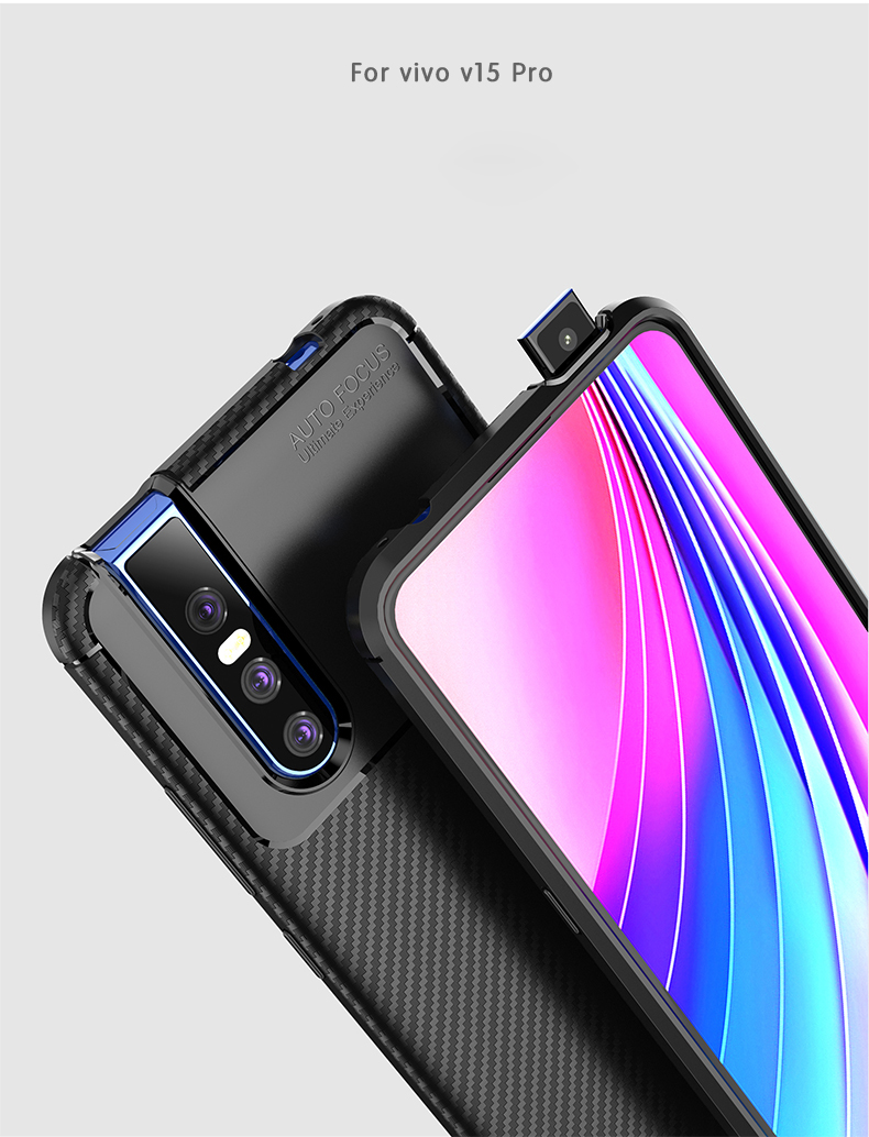 Case Vivo V15 Pro / Pre- Order * เคสโทรศัพท์ TPU แบบทนใยคาร์บอน อ่อนนุ่มยืดหยุ่นและทนทาน *