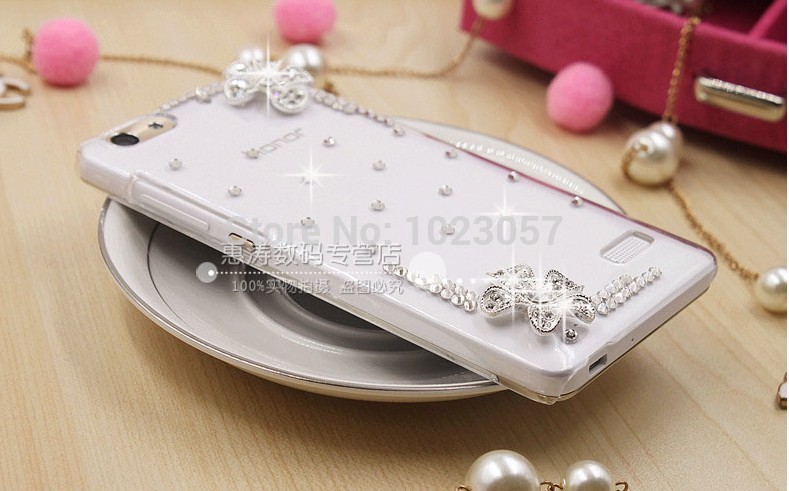 Case Huawei G-Play Mini / Pre-order * ตกแต่งด้วย Rhinestone และส่องแสง Camellia, ประกายและดีลักซ์ *