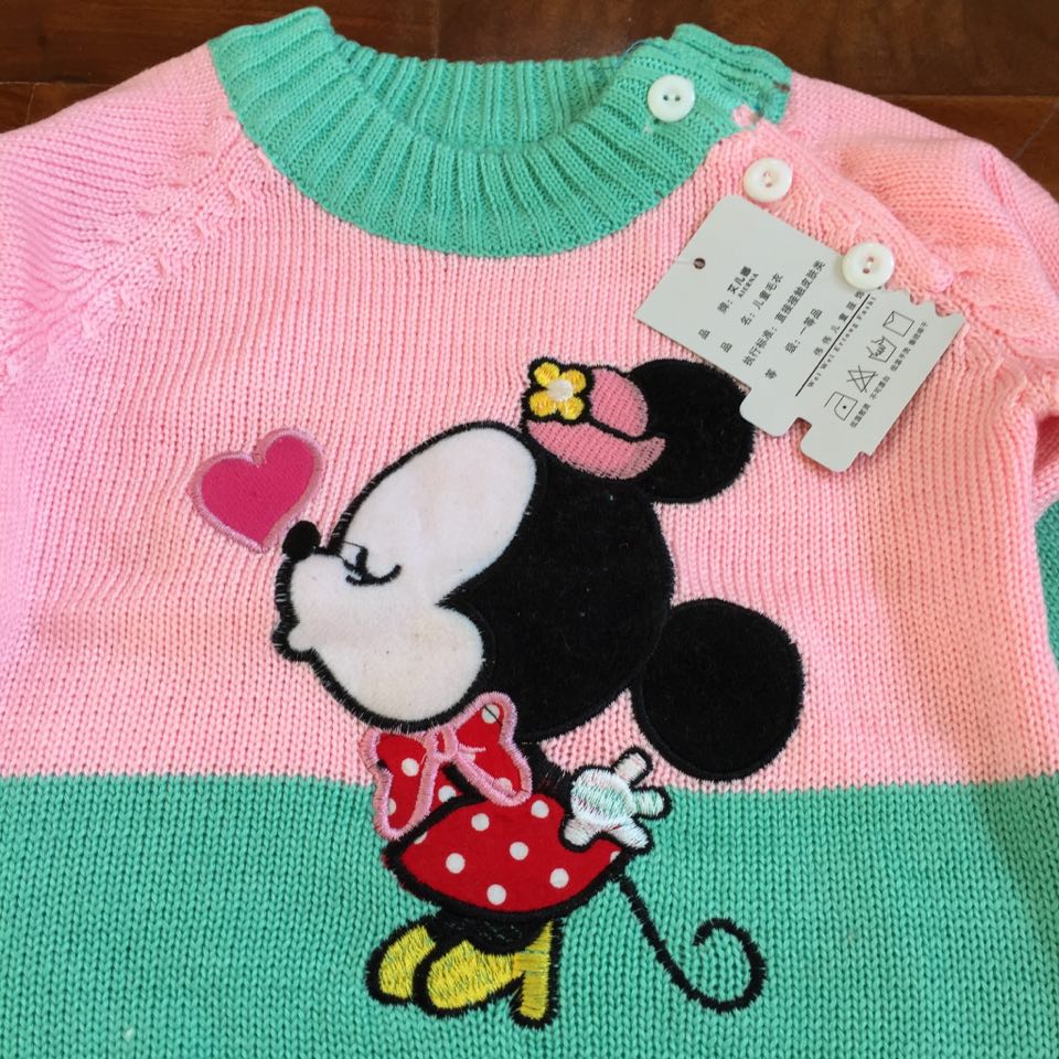 เสื้อไหมพรม มินนี่ สีเขียว ชมพู ไซส์ L