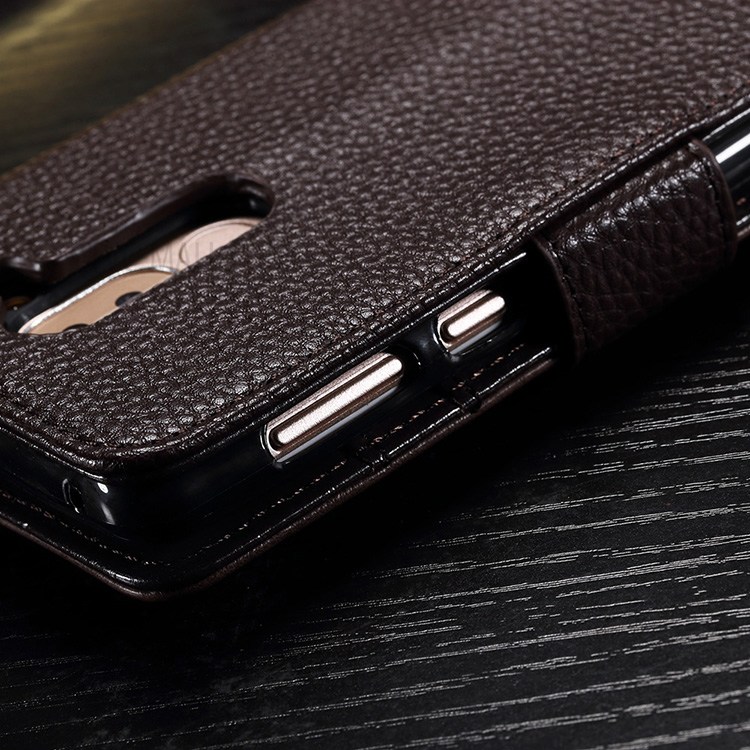 Case Huawei GR5 2017/ Pre-orde * เคสผิวลิ้นจี่ สไตล์พลิก Folio กับเข็มกลัดแม่เหล็ก *