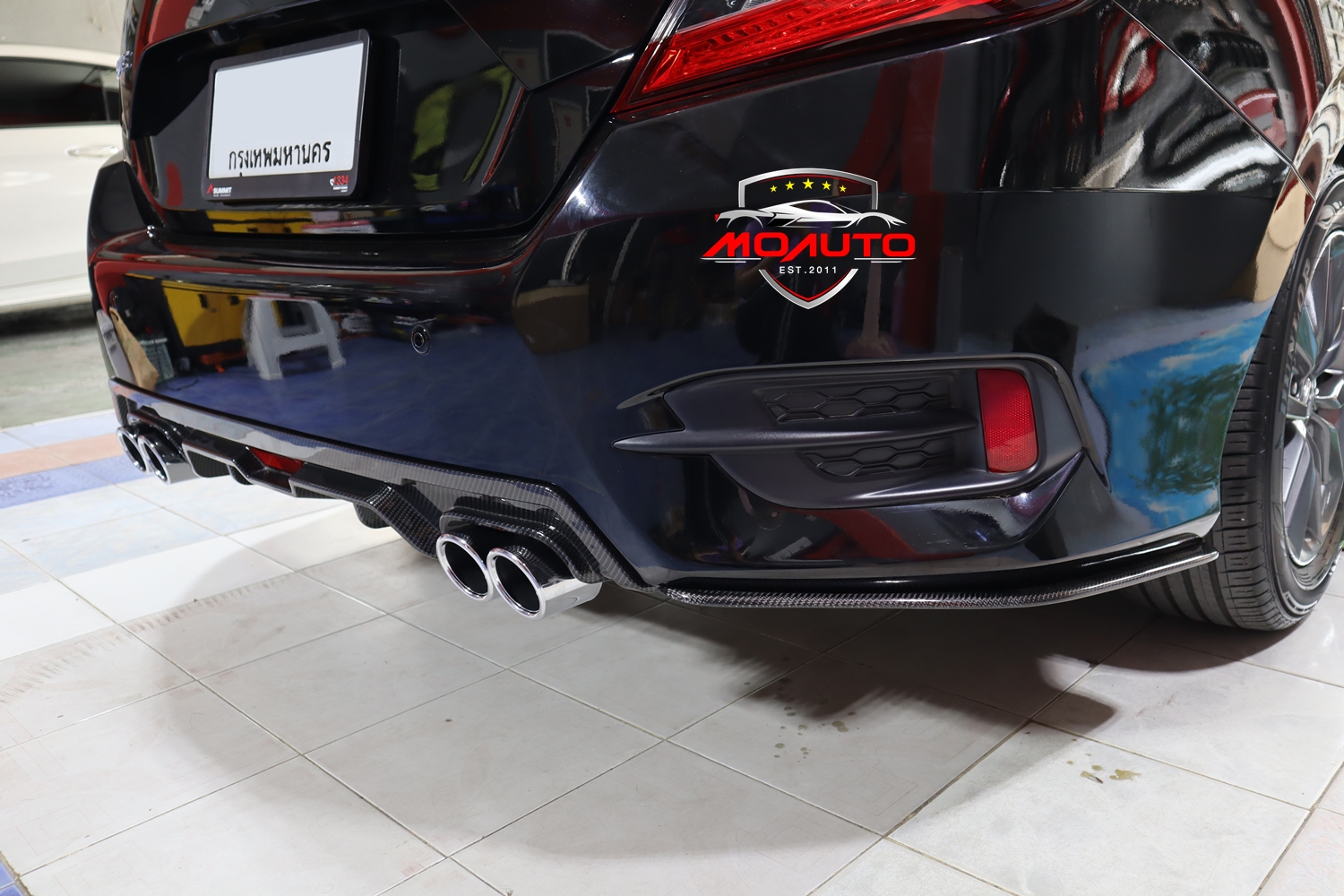 คิ้วกันชนหลังคาร์บอนแท้ CIVIC FC 2016-2021