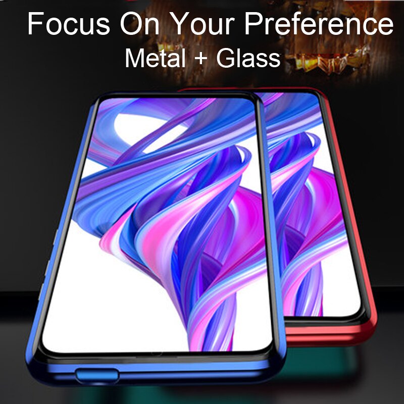 Case Huawei Y9 Prime 2019 # Pre-Order * เคสการดูดซับแม่เหล็กหรูหรา กรอบโลหะกระจกสองด้านฝาครอบป้องกัน *