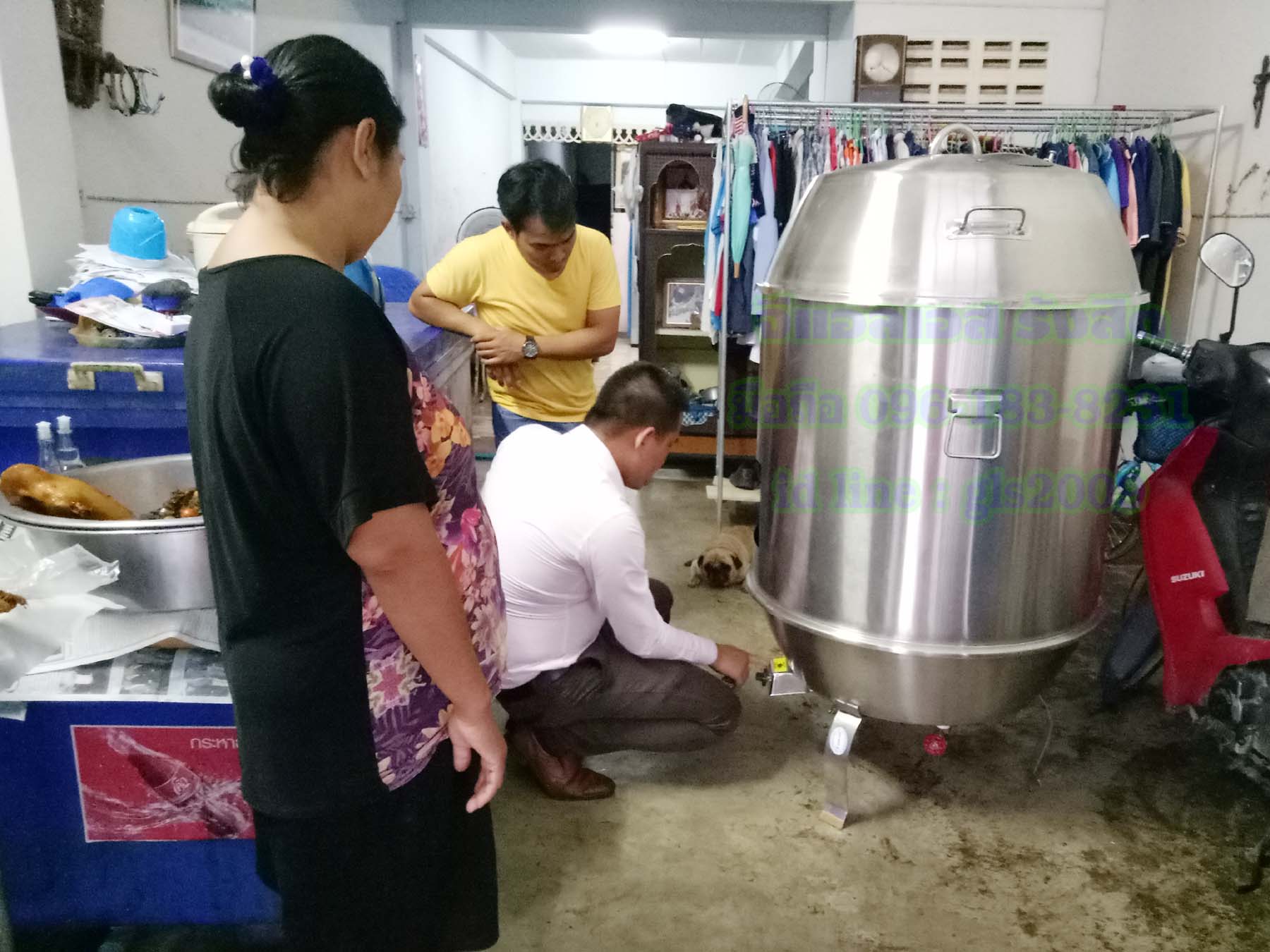 ถังอบเป็ดสแตนเลส80เซน ใช้แก๊ส