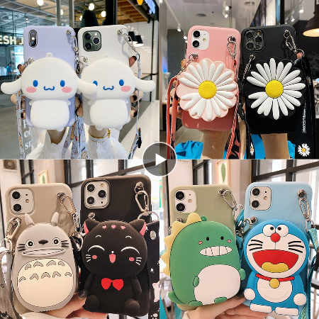 Case Huawei Nova 7 SE / Pre-order * 3D เคสซิลิคอนน่ารักดอกไม้การ์ตูนกระเป๋าโทรศัพท์พร้อมสายคล้อง *