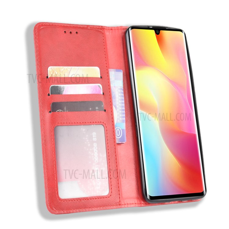 Case Xiaomi Mi Note 10 Lite # Pre-Order * เคสซองหนังย้อนยุคที่ดูดซับอัตโนมัติ หนัง PU สไตล์วินเทจ เรียบหรู สัมผัสนุ่มมือ *