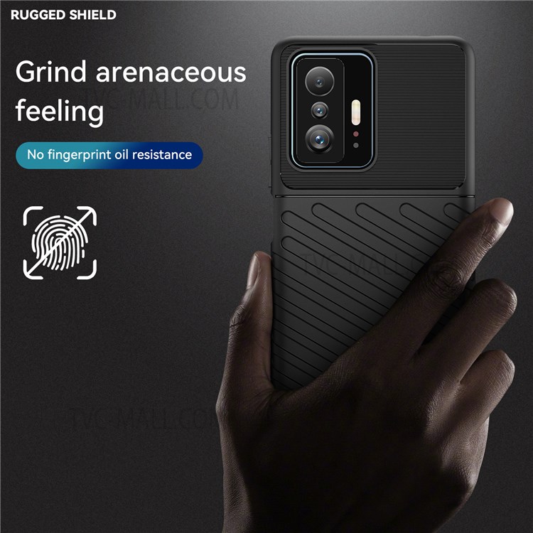 Case Xiaomi 11T / 11T Pro # Pre-Order * Thunder Series Twill Design ฝาครอบโทรศัพท์ป้องกันลายนิ้วมือหนา TPU *