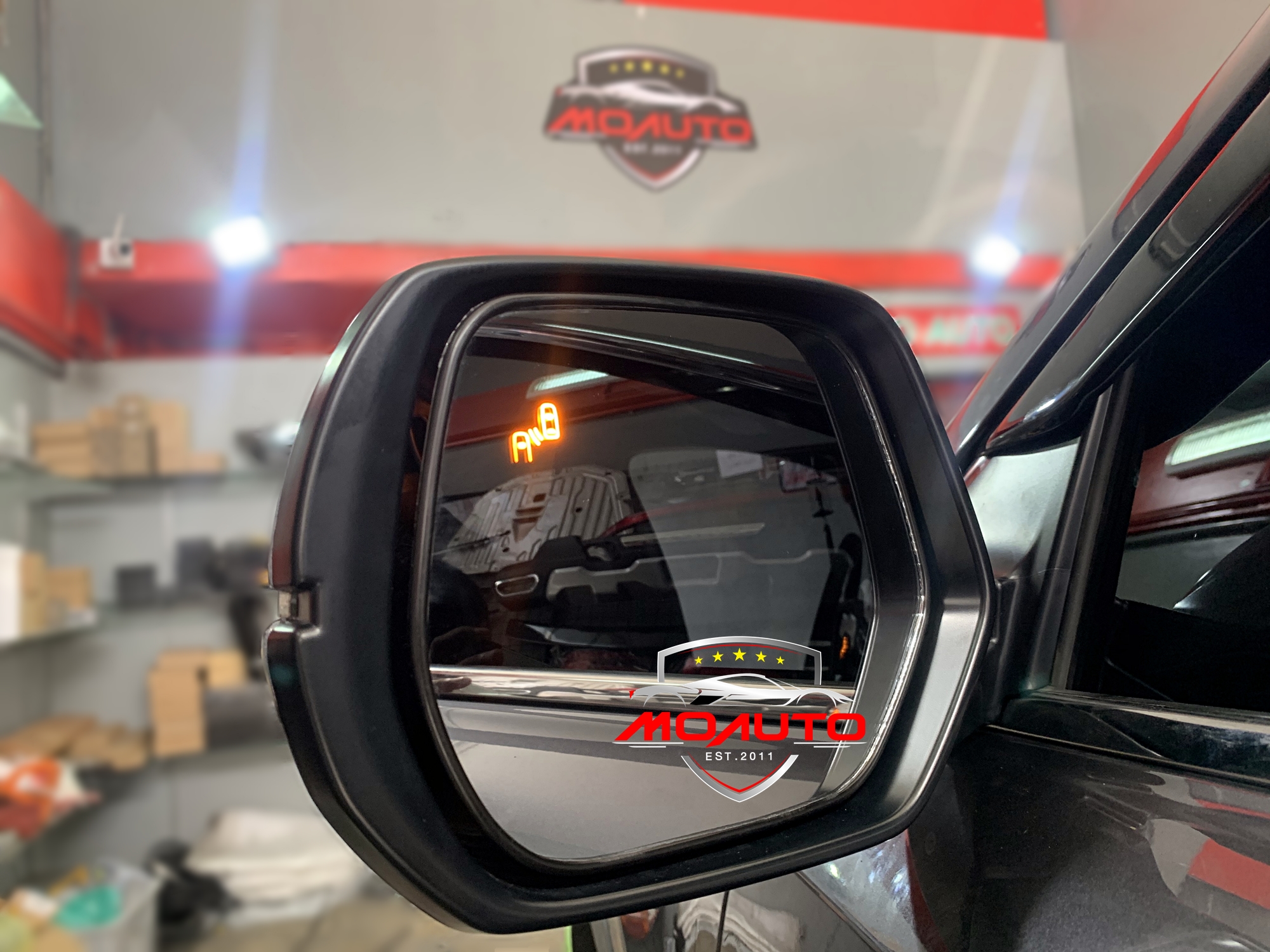 ชุดระบบช่วยเตือนมุมอับสายตาที่กระจกมองข้าง V1 (Blind Spot Monitor) CR-V G5