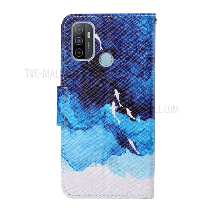 Case OPPO A53 (2020) # Pre-Order * เคสพิมพ์ลายหนัง PU เคสคลุมโทรศัพท์แบบเต็มรูปแบบพร้อมขาตั้ง *