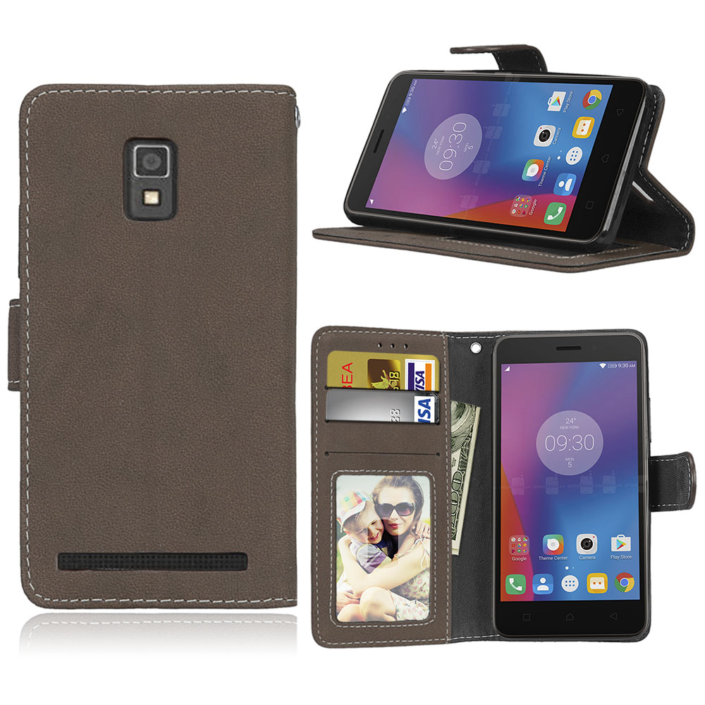 Case Lenovo A6600 / Pre-order * หรูหรา Retro ยืนถือกระเป๋าสตางค์หนัง PU ปกหนัง *