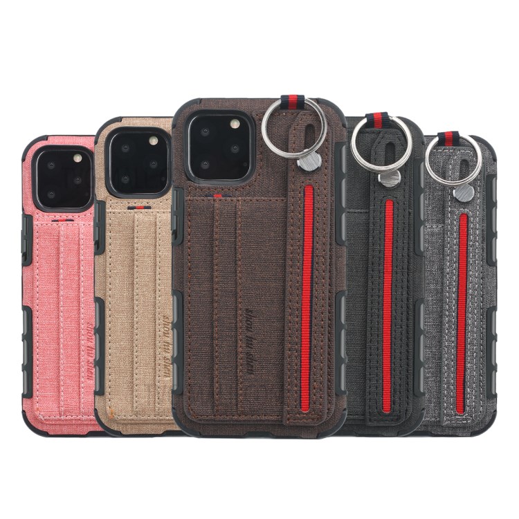 Case iPhone 11 Pro Max / Pre-order * SHOUHUSHEN ที่ใส่บัตรผ้าเคลือบ PC TPU ไฮบริดผ้าเคลือบผิวป้องกันลายนิ้วมือ *