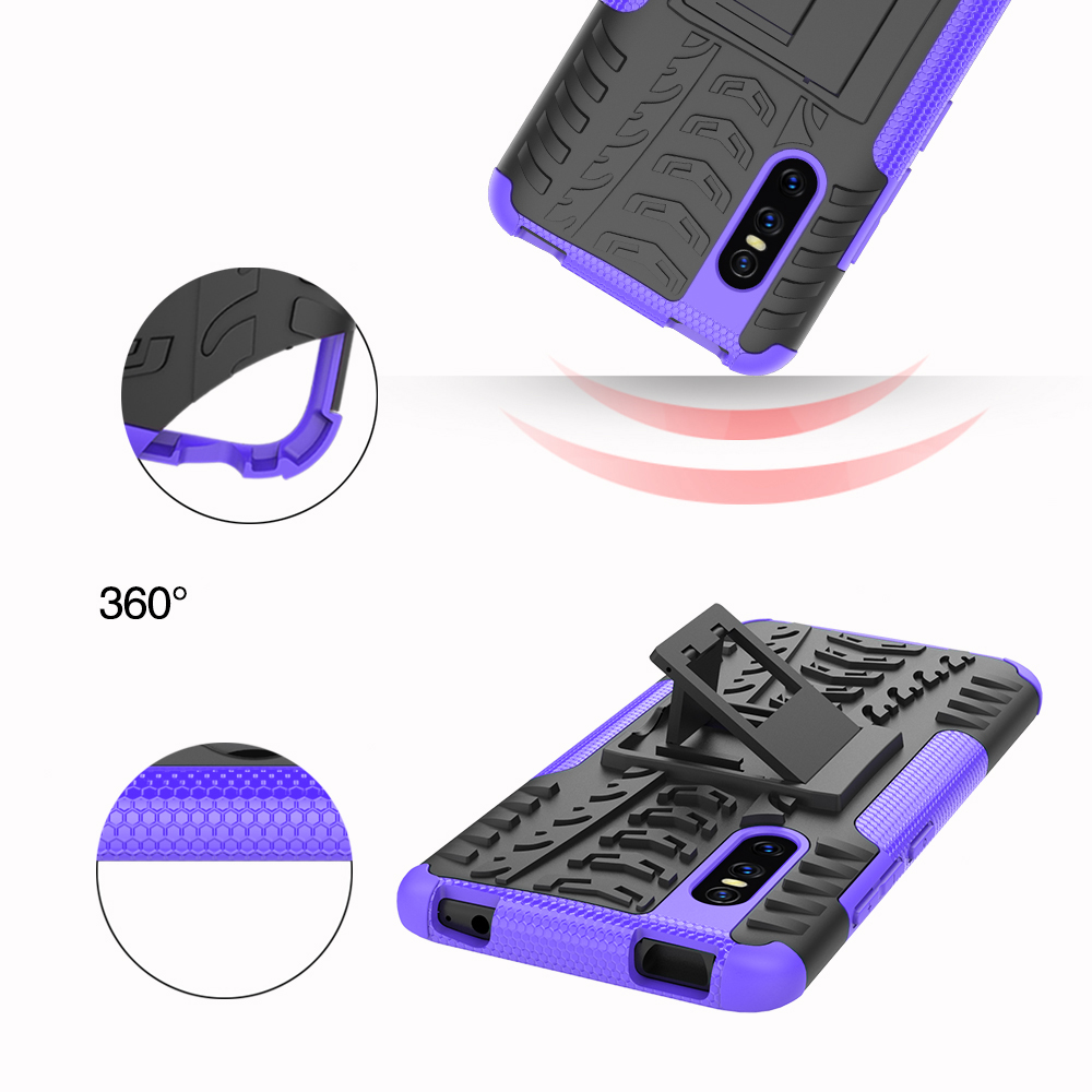 Case Vivo V15 Pro / Pre- Order * เคสโทรศัพท์มือถือยางลาย PC + TPU ไฮบริดแบบ 2-in-1 พร้อมขาตั้ง *