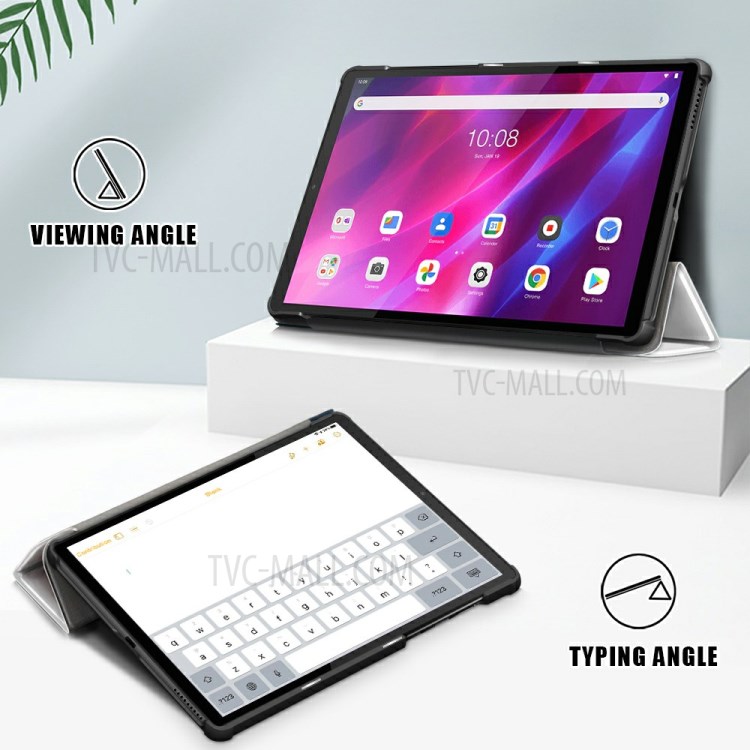 Case Lenovo Tab K10 # Pre-order * เคสหนัง PU แบบบางพิเศษและพีซีสมาร์ทฝาครอบป้องกันพร้อม Auto Sleep / Wake *