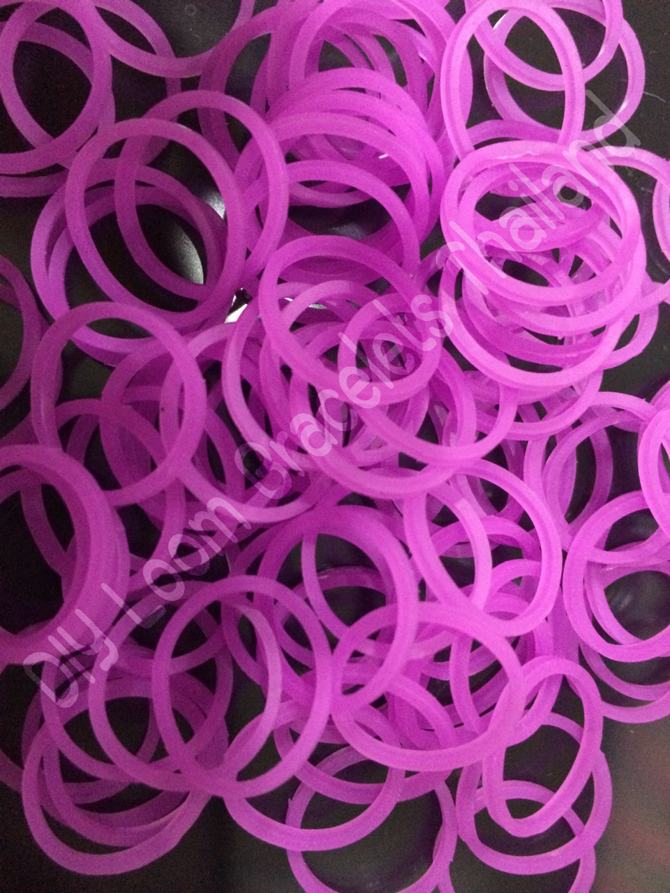 100% Silicone Loom Bands Glow in the dark / ม่วงอมชมพู 600 เส้น (GV)