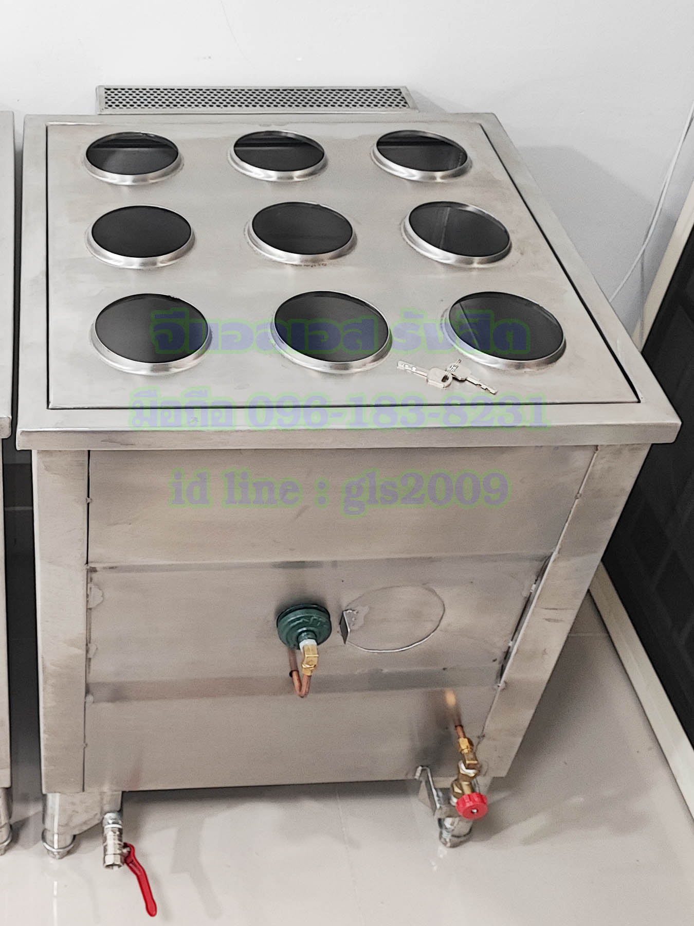 ตู้นึ่งติ่มซำแก๊ส9เข่ง