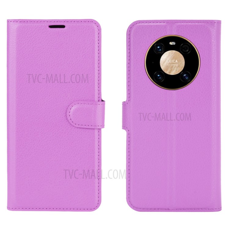 Case Huawei Mate 40 Pro / Pre-Order * เคสผิวหนังลิ้นจี่พร้อมกระเป๋าสตางค์และขาตั้ง ช่องใส่บัตร Wallet และช่องเงินสด *
