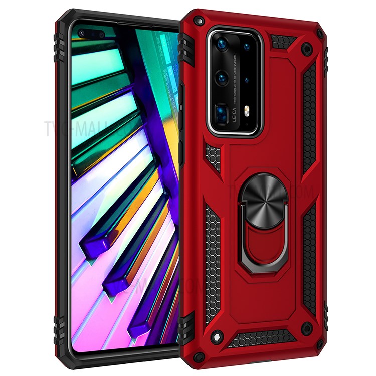 Case Huawei P40 Pro+ / Pre-order * เคส PC + TPU Combo Kickstand Armor Cell Phone Cover สร้างด้วยพลาสติกและวัสดุ TPU ป้องกันสองชั้น *
