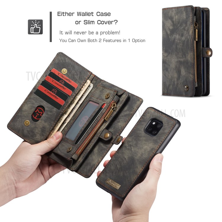 Case Huawei Mate 20 Pro / Pre-order * CASEME ปกหนังแยกกระเป๋าซิปอเนกประสงค์ 2-in-1 สไตล์ย้อนยุค *