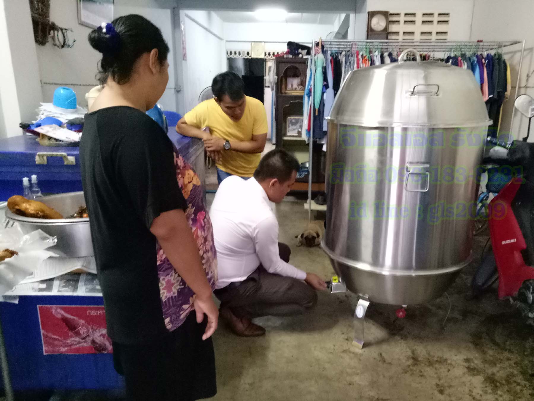 ถังอบเป็ดสแตนเลส80เซน ใช้แก๊ส