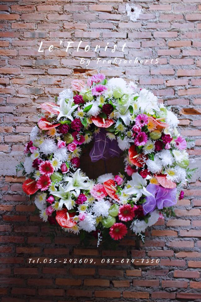 w34 พวงหรีดดอกไม้สด