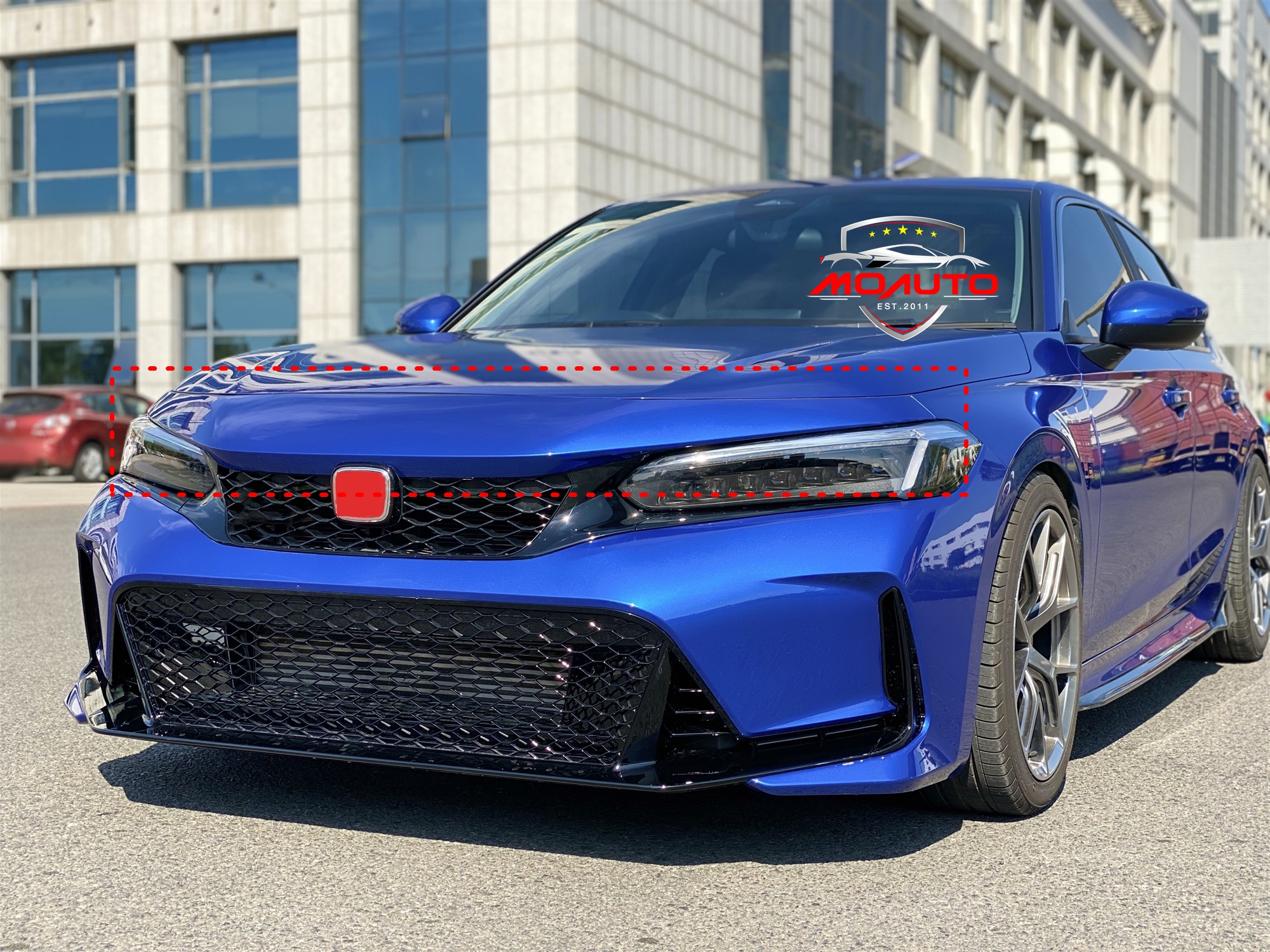 แผ่นปิดเหนือกันชนหน้าแบบเล็กพร้อมกระจังหน้า TYPE-R สำหรับ FE